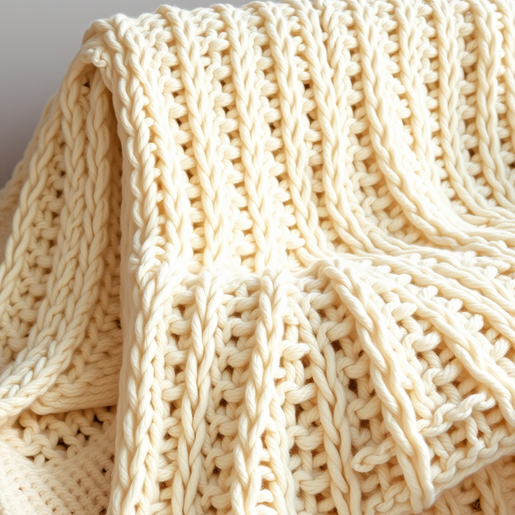 Chunky Ribbed Knit Blanket Pattern