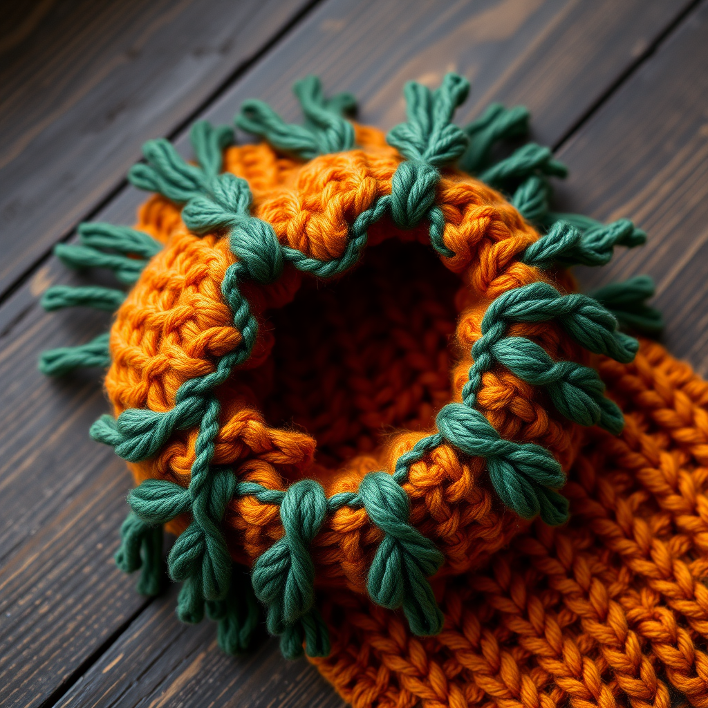 The Emberwood Fringe Scarf Free Pattern – A Knitted Moss Stitch Wrap with Woven Leaf Accents