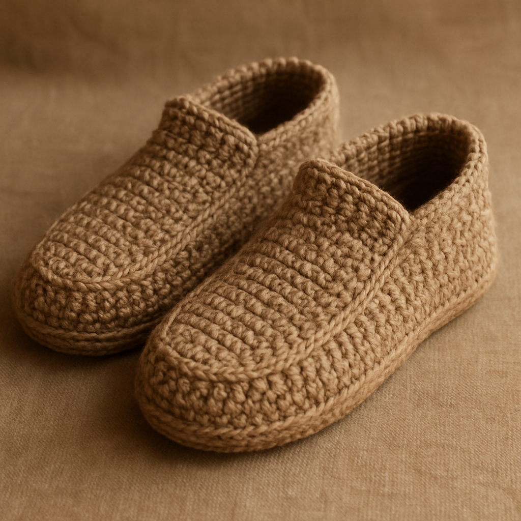Crochet Snug Warm Textured House Slippers Free Pattern