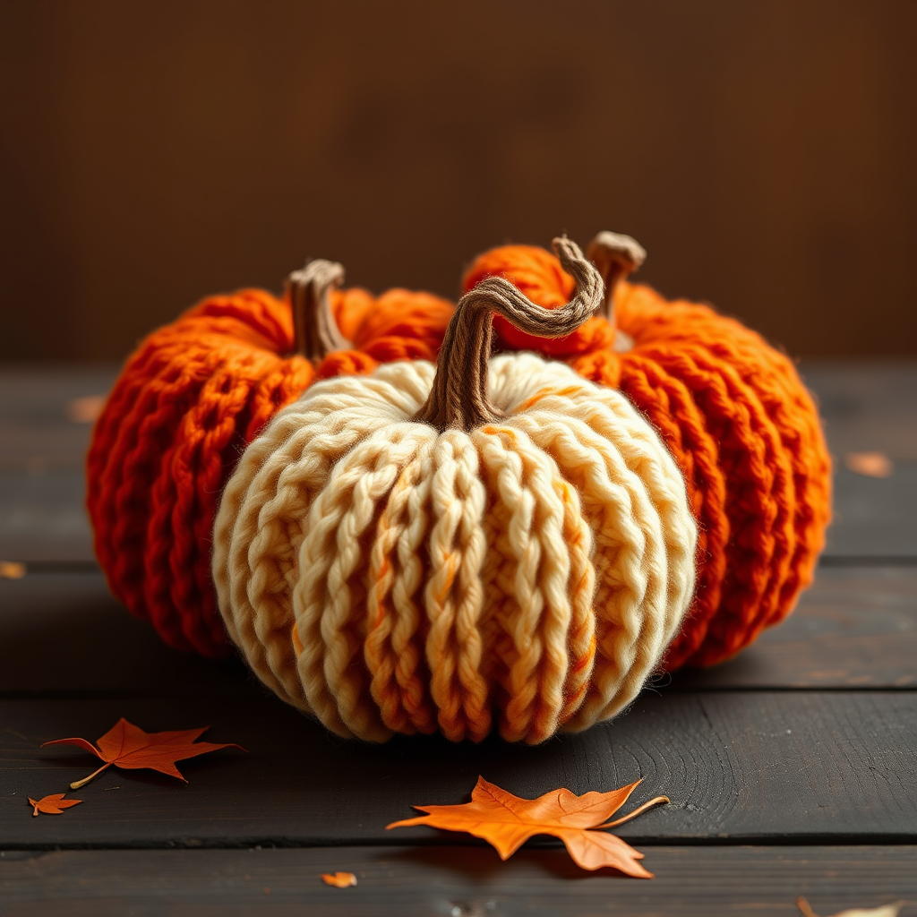The Harvest Moon Pumpkin Trio: A Free Knitting Pattern for Textured, Heirloom Gourds
