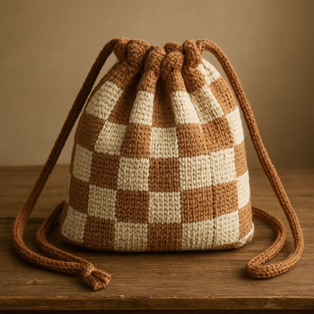 Crochet Whimsical Textured Travel Cinch Bag Free Pattern