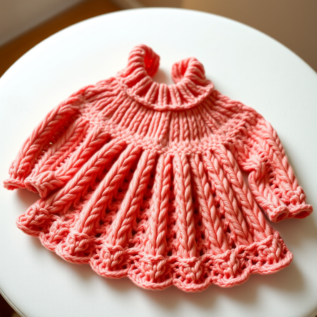 Adorable Crochet Baby Dress with Puff Stitch Details