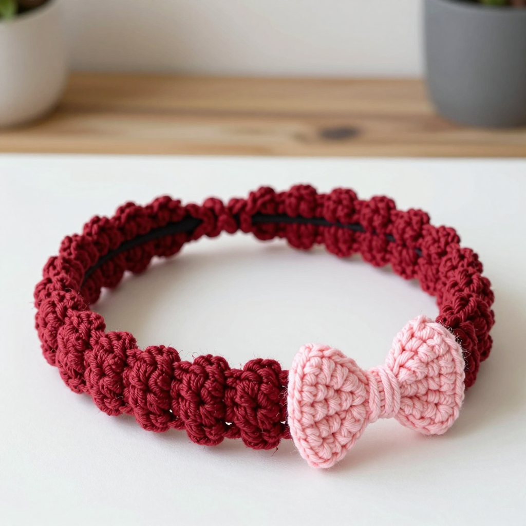 Candy Ribbon Puff Headband Free Crochet Pattern