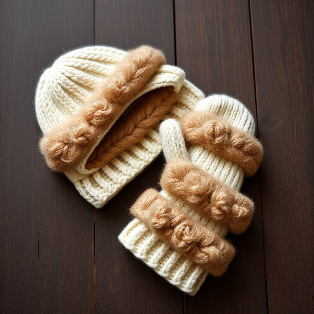 Aurora Sheepskin Winter Set Free Pattern – A Knitted Nordic-Inspired Hat and Mittens Duo