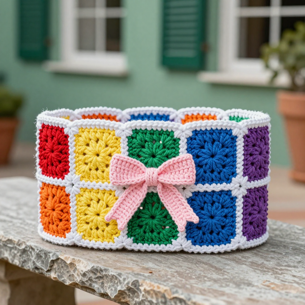 Ballet Ribbon Chevron Candle Wrap Free Crochet Pattern