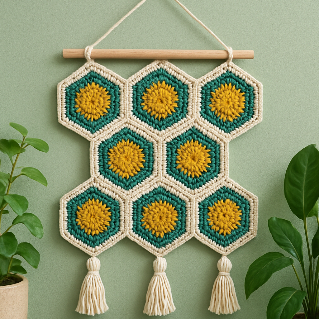 The Geometric Hexagon Wall Hanging Free Pattern