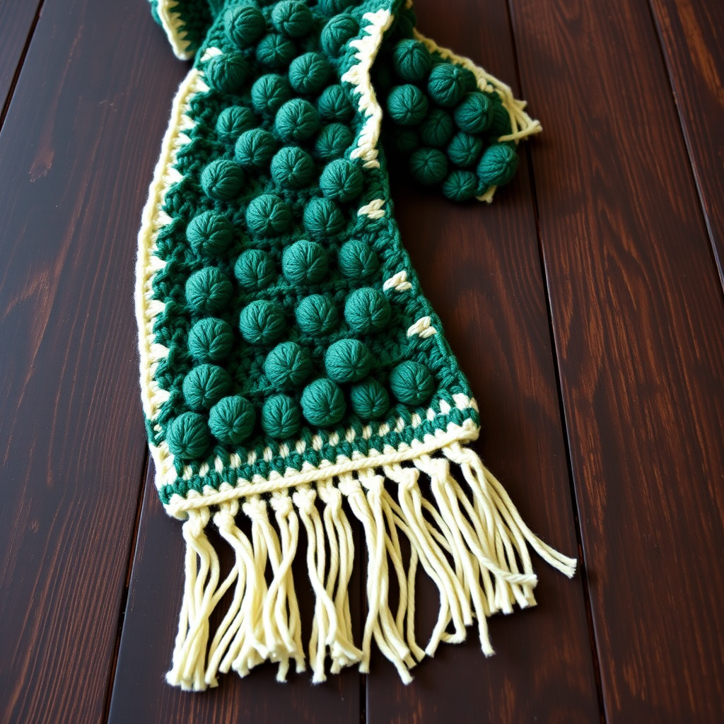 Whispering Pines Fringed Scarf Free Pattern
