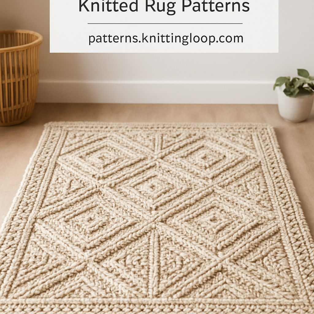 Crochet Textured Geometric Diamond Rug Free Pattern