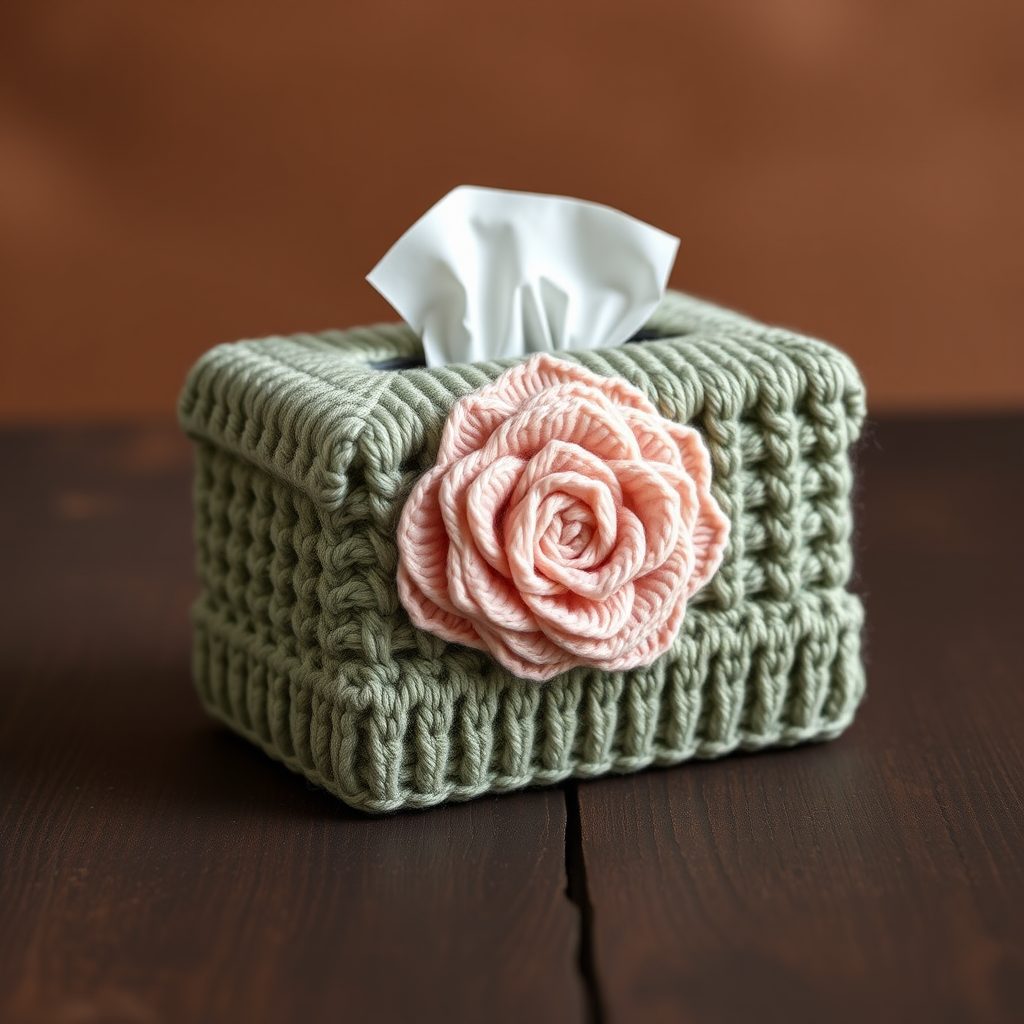 The Enchanted Rose Garden Tissue Box Cover: A Free Knitting Pattern for a Textured, Blooming Home Accent