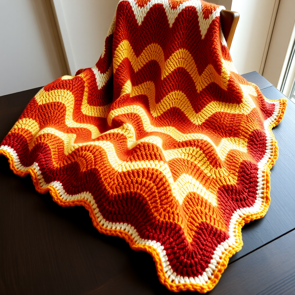 Whispering Dune Chevron Throw Free Pattern – Crochet a Desert Sunset Blanket