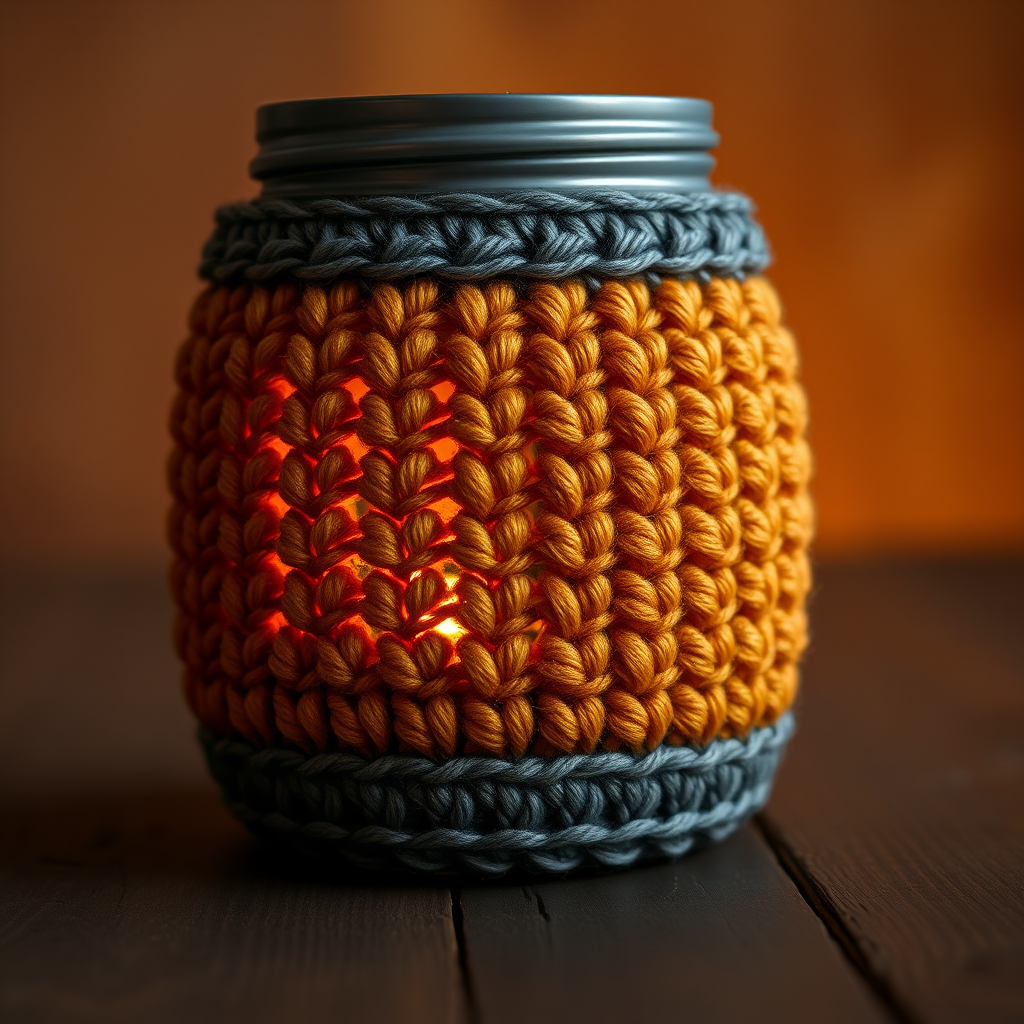 The Ember & Ash Mason Jar Cozy: A Free Crochet Pattern for a Textured, Modern Candle Holder