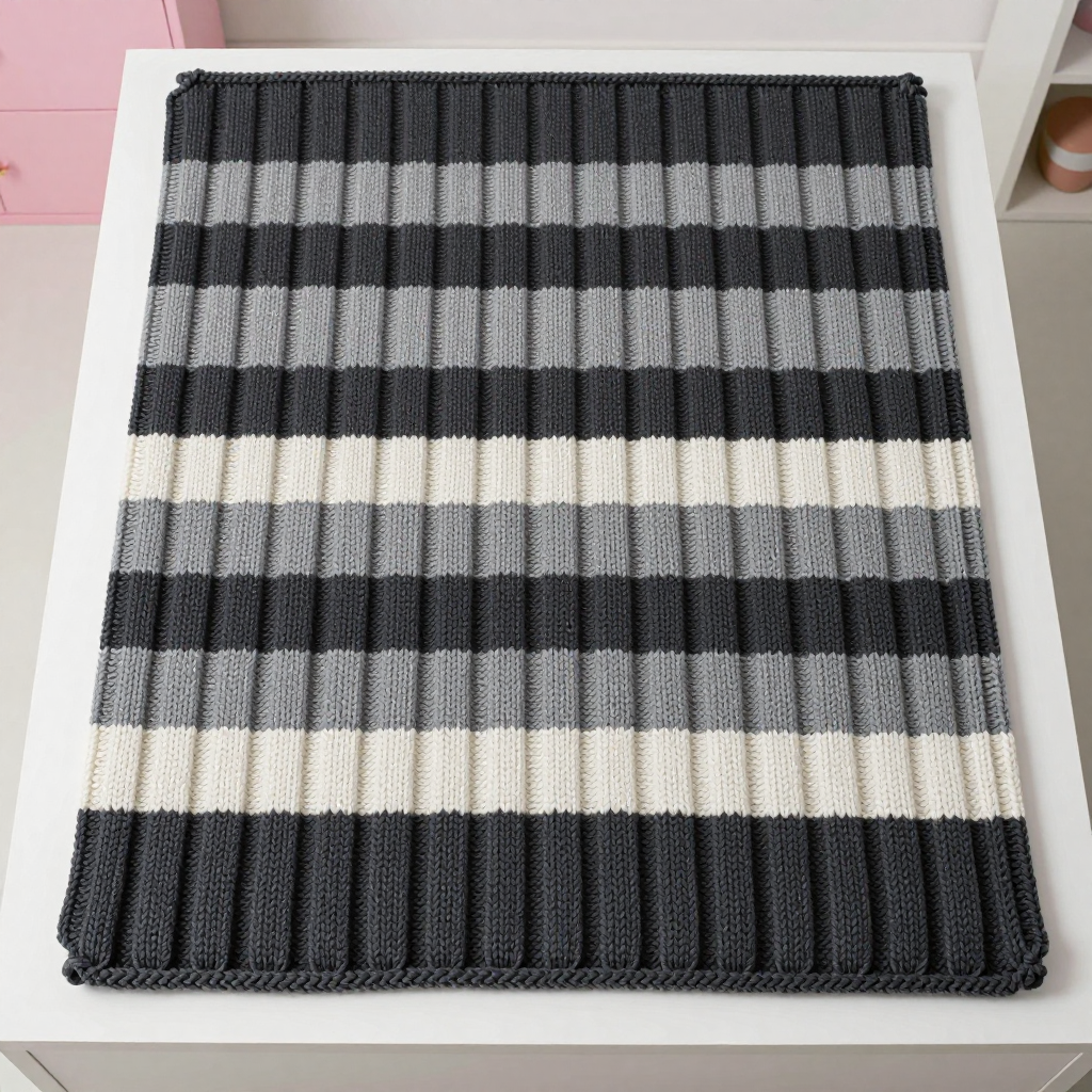Charcoal Ribbed Bath Mat Free Knit Pattern