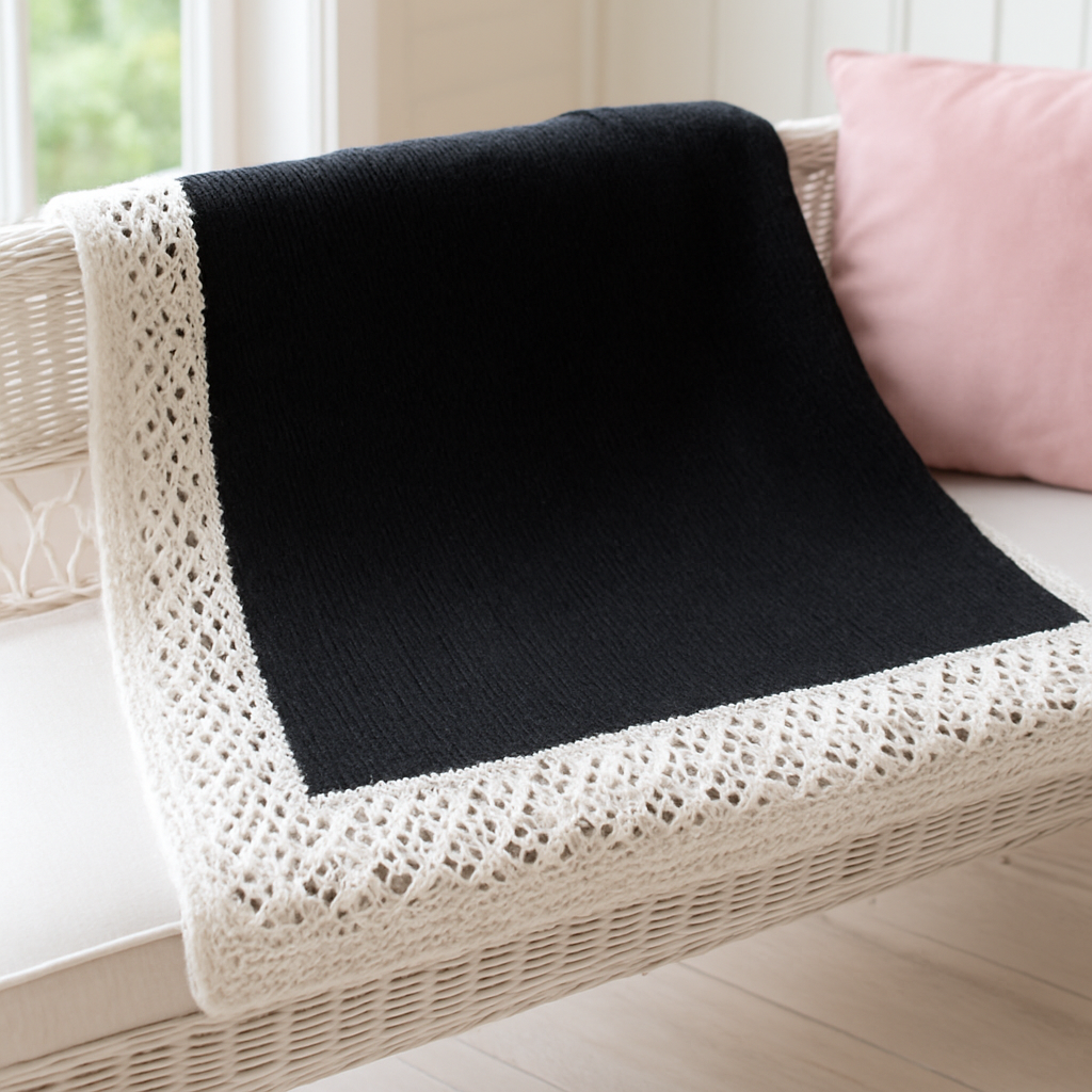 Rustic Farmhouse Baby Blanket with Lace Mesh - Free Pattern
