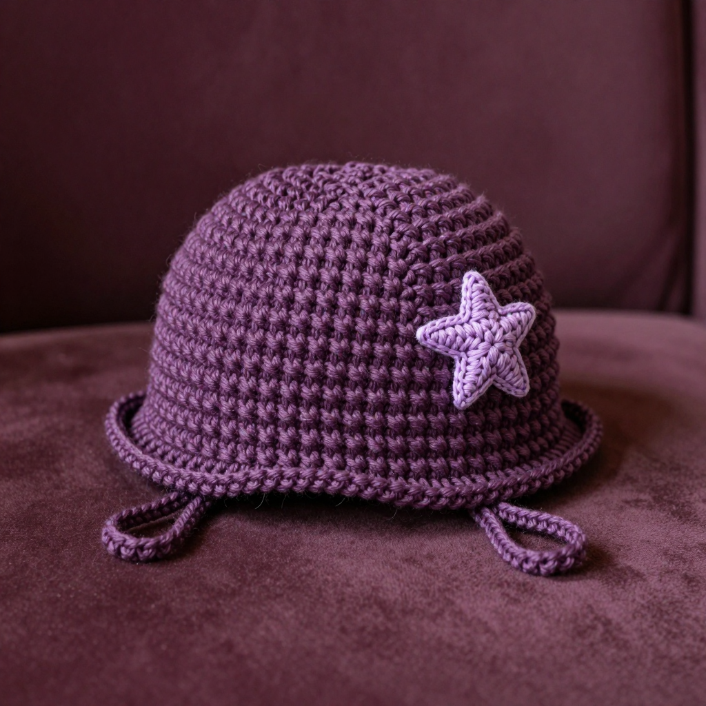 Mauve Basketweave Chin-Tie Cozy: Free Crochet Pattern for Large Dogs