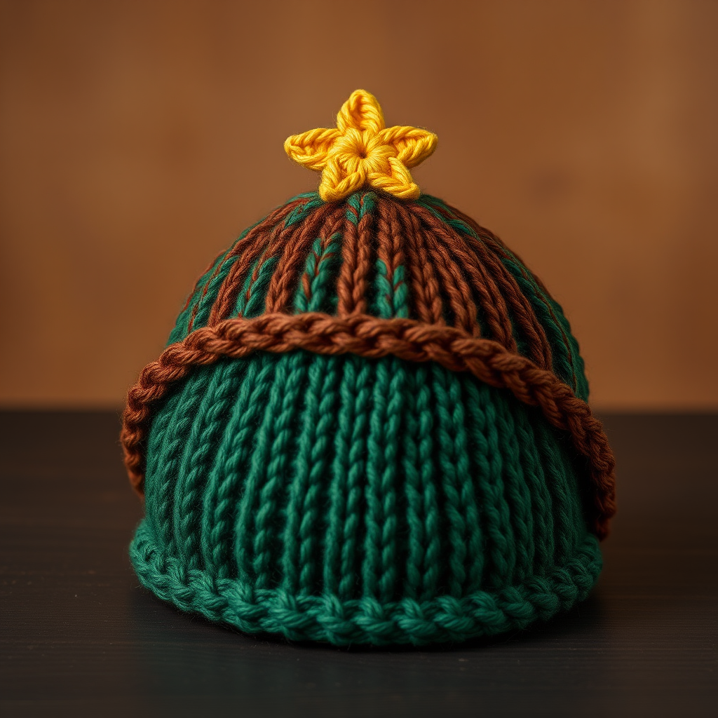 Evergreen Whimsy Christmas Tree Hat Free Knitting Pattern