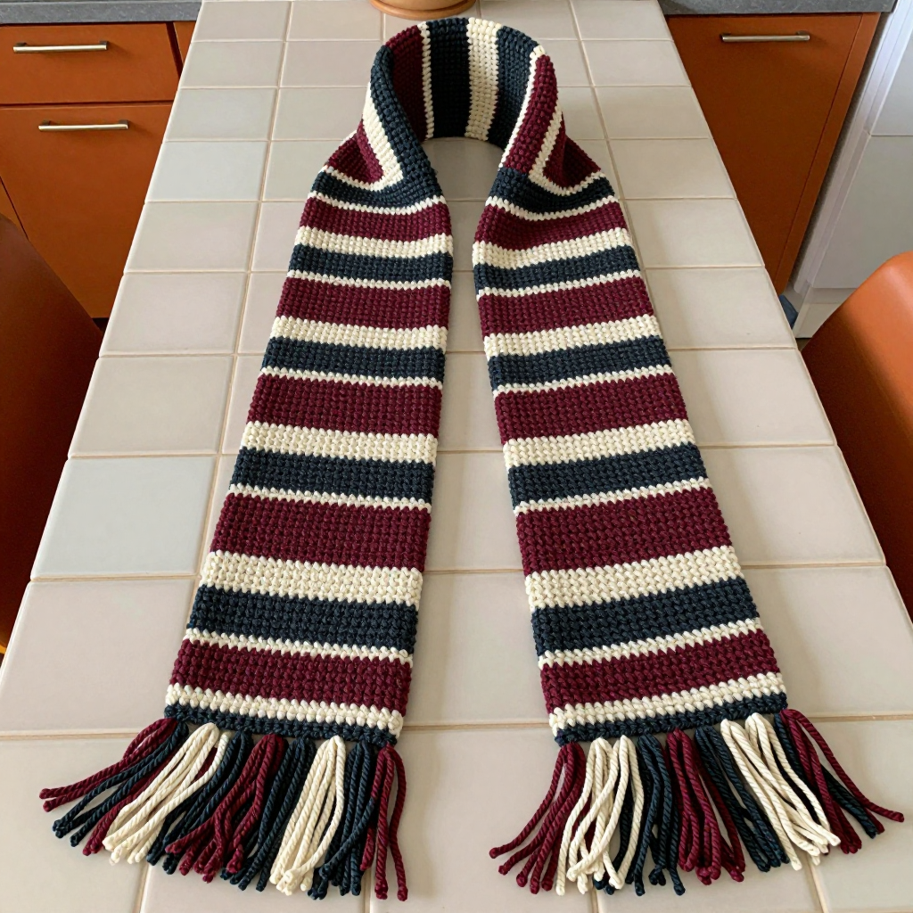 Dark Academia Plaid Tube Scarf: Free Crochet Pattern