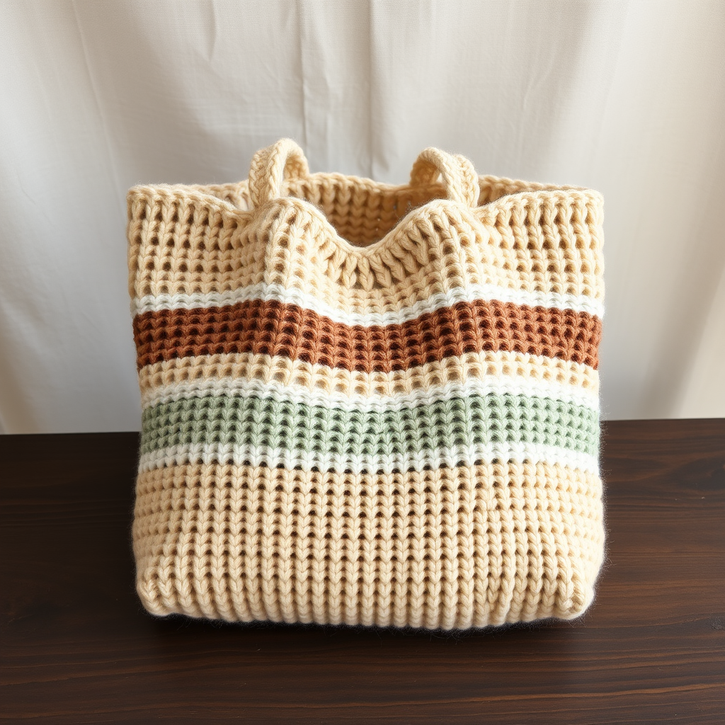 Driftwood Dune Tote Free Knitting Pattern – Textured Beachy Carryall
