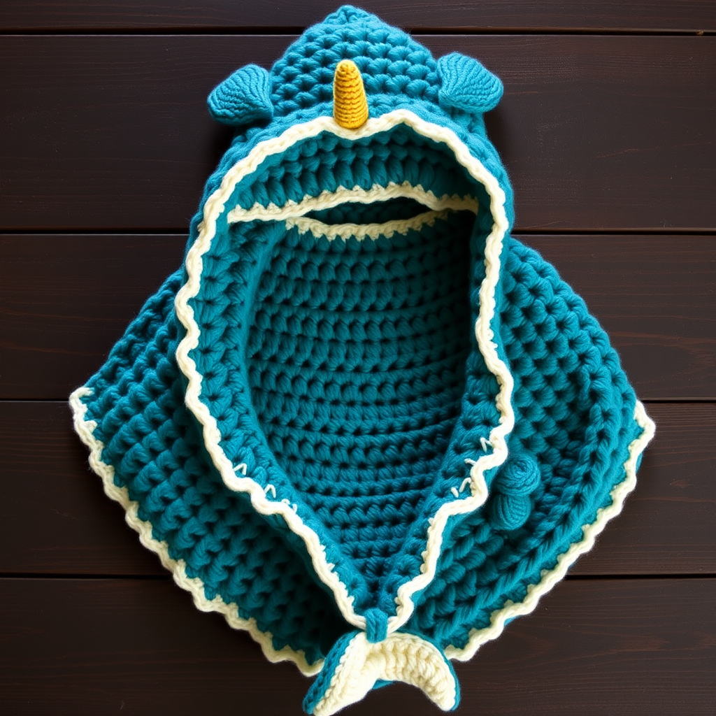 Mystic Narwhal Crochet Poncho Buddy Free Pattern
