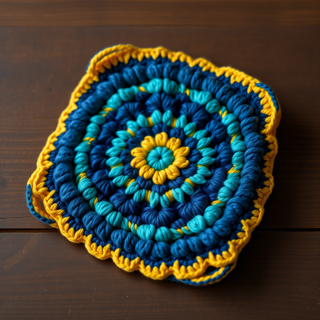 The Celestial Bloom Mosaic Square: A Free Crochet Pattern for a Luminous, Textured Motif