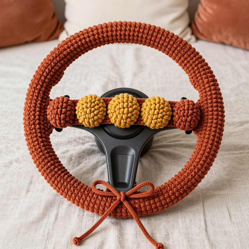 Terra Bobble Steering Grip Wrap Free Crochet Pattern