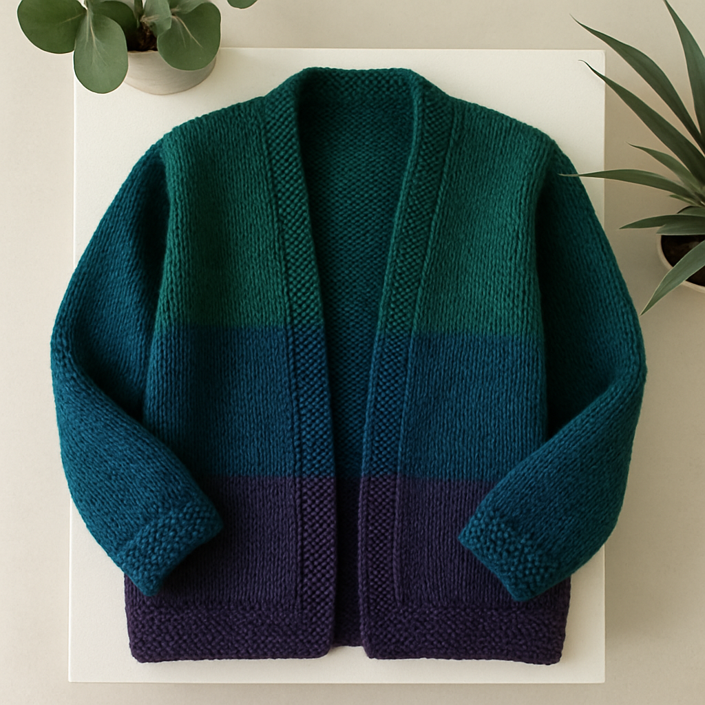 Chunky Jewel-Toned Minimalist Cardigan Free Pattern