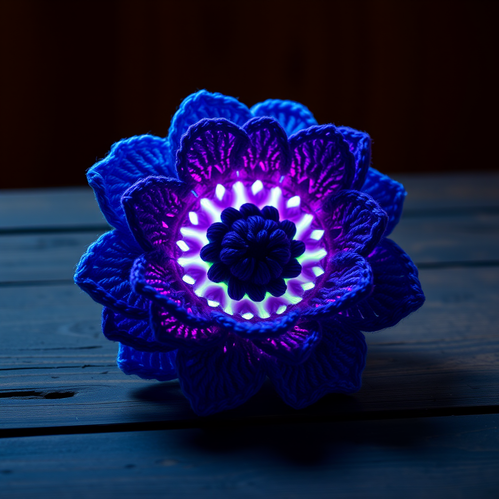Free Pattern: Quantum Bloom Bioluminescent Crochet Flower