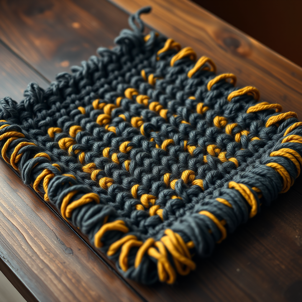 The Ember & Ash Fringed Mug Rug: A Free Knitting Pattern for a Textured, Modern Coaster