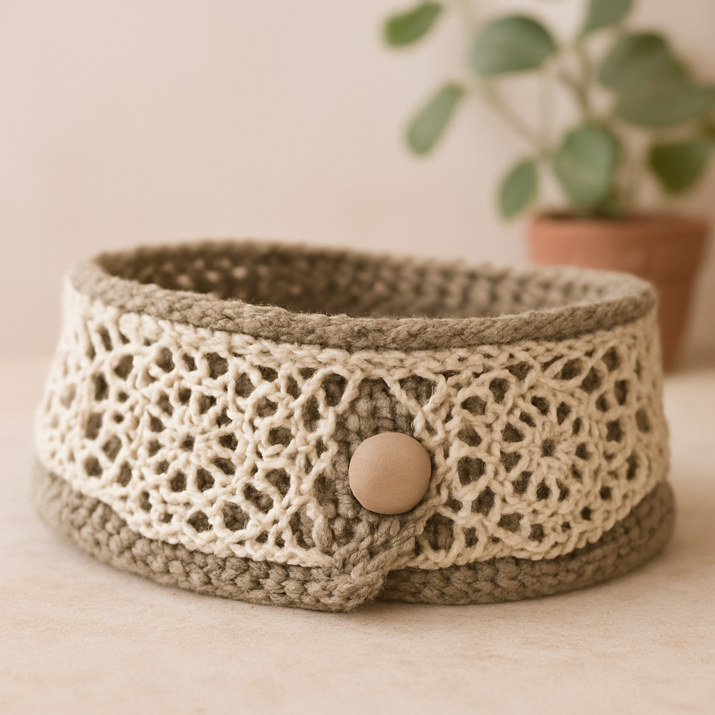 Chunky Avant-Garde Pet Collar with Lace Mesh - Free Pattern