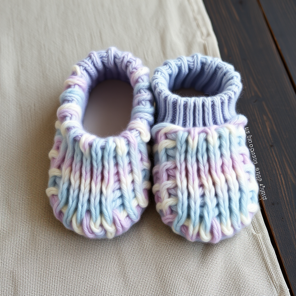 Aurora Cloud Slippers Free Pattern – Knit Plush Gradient House Socks