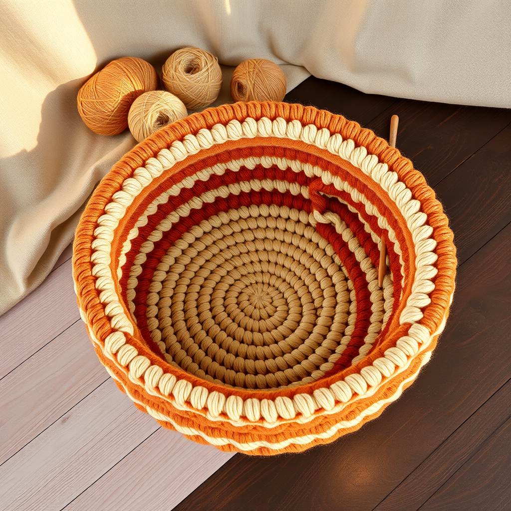 The Terra Cotta Grove Storage Basket Free Pattern – A Crocheted Woven Nest for Everyday Treasures