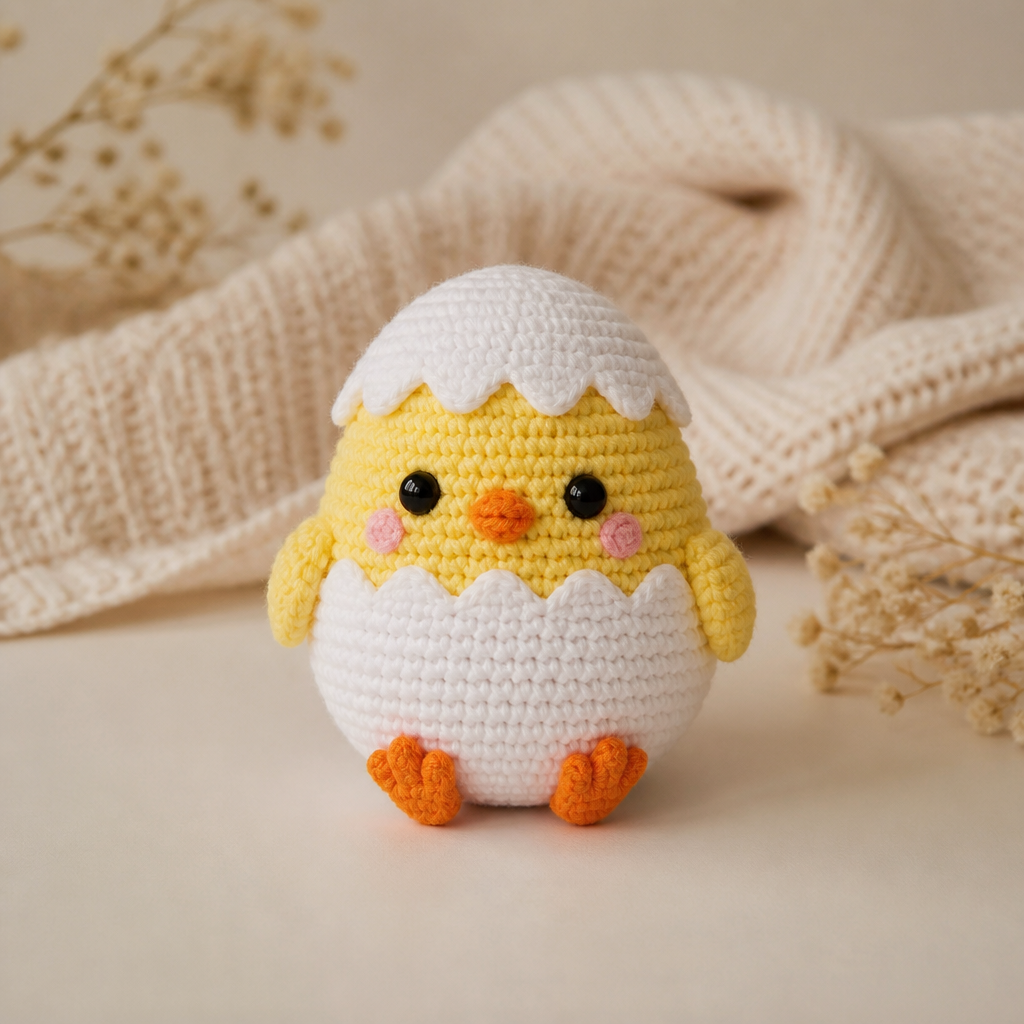 Crochet Adorable Baby Chick in Easter Egg Amigurumi Free Pattern