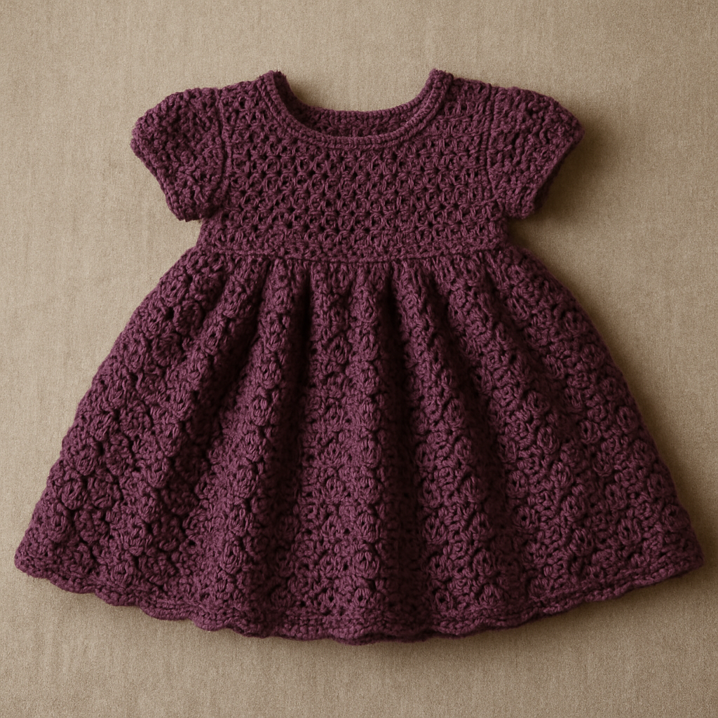 Crochet Enchanting Floral Lace Baby Dress Free Pattern