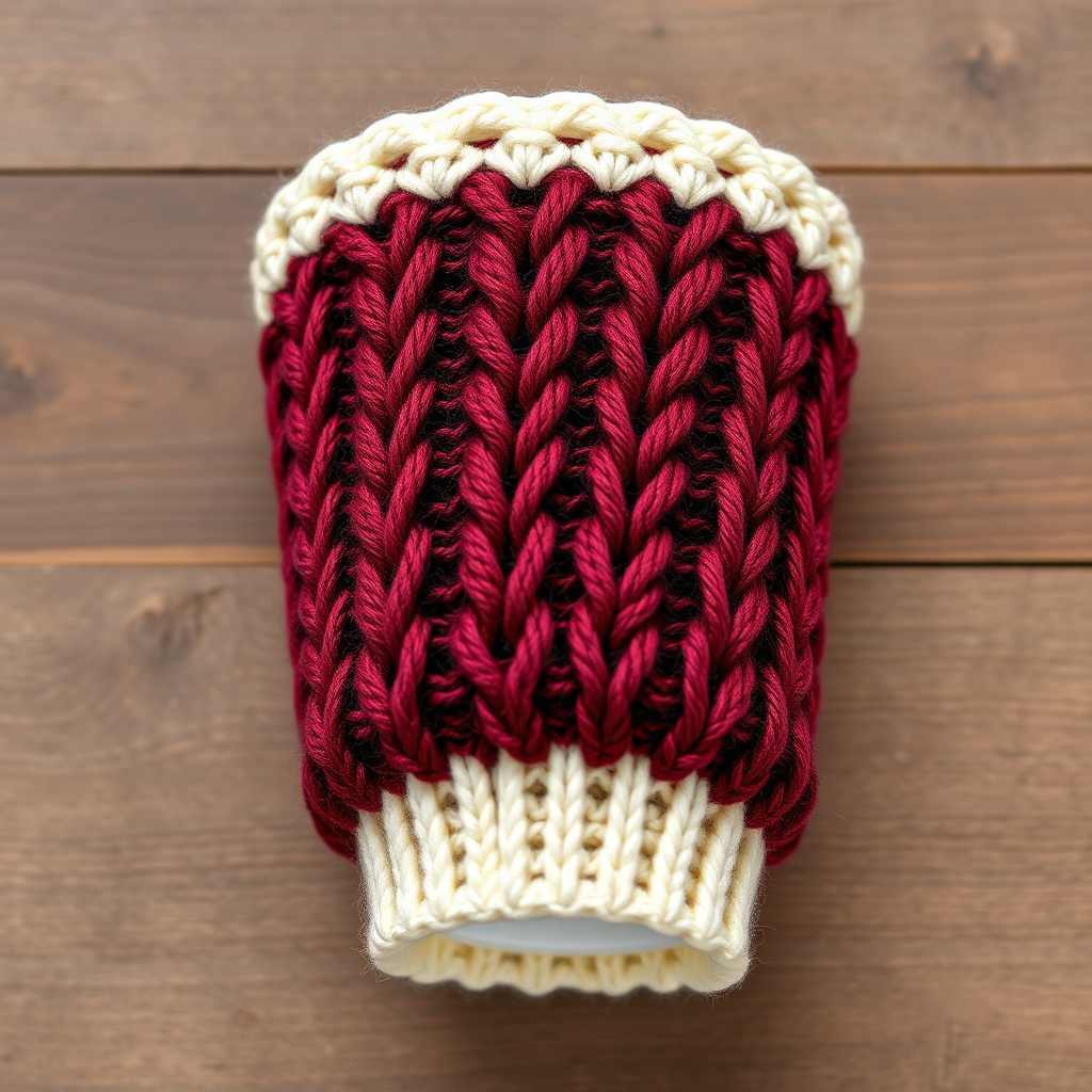 Frosted Berry Cable Cup Cozy Free Pattern – Knit a Textured Coffee Sleeve