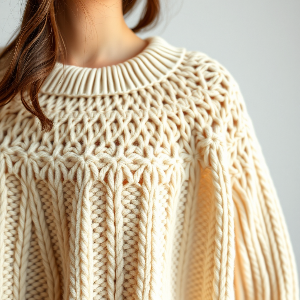 Chunky Cable Knit Yoke Sweater Pattern