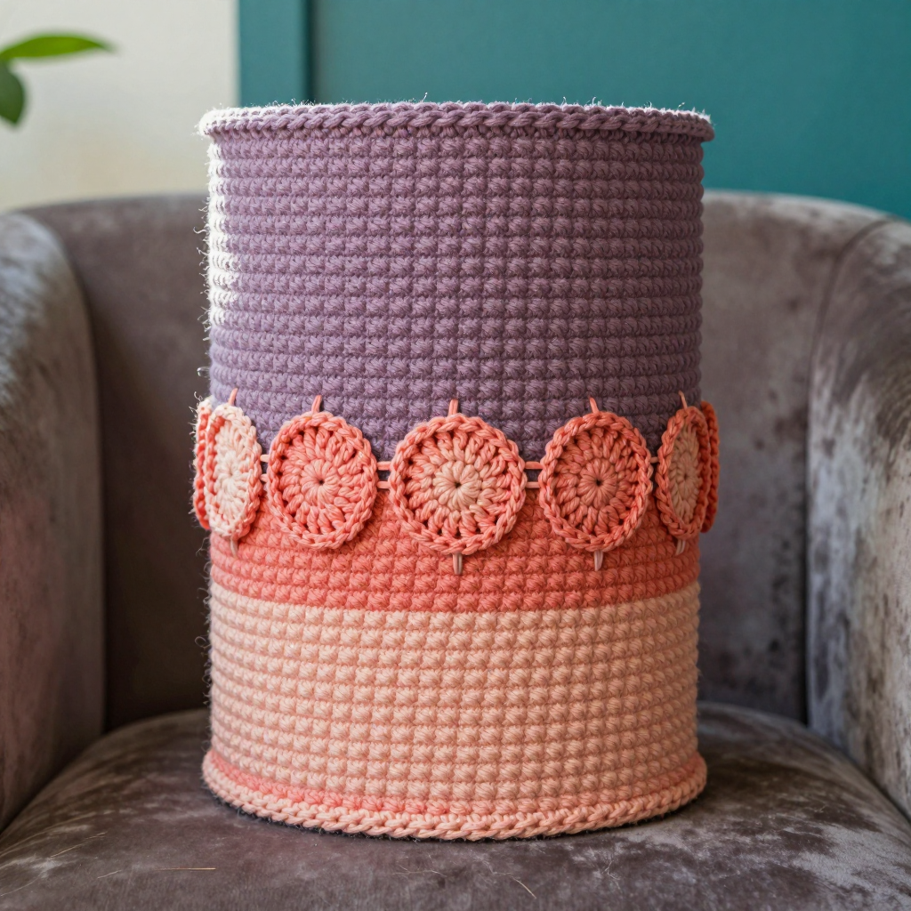 Sunset Sky Lamp Shade Free Crochet Pattern