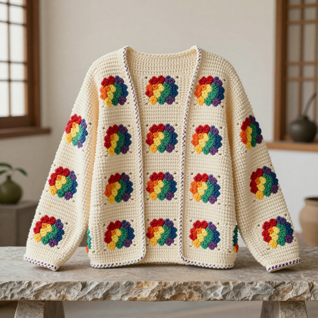 Crocodile Stitch Dot Jacket Free Crochet Pattern