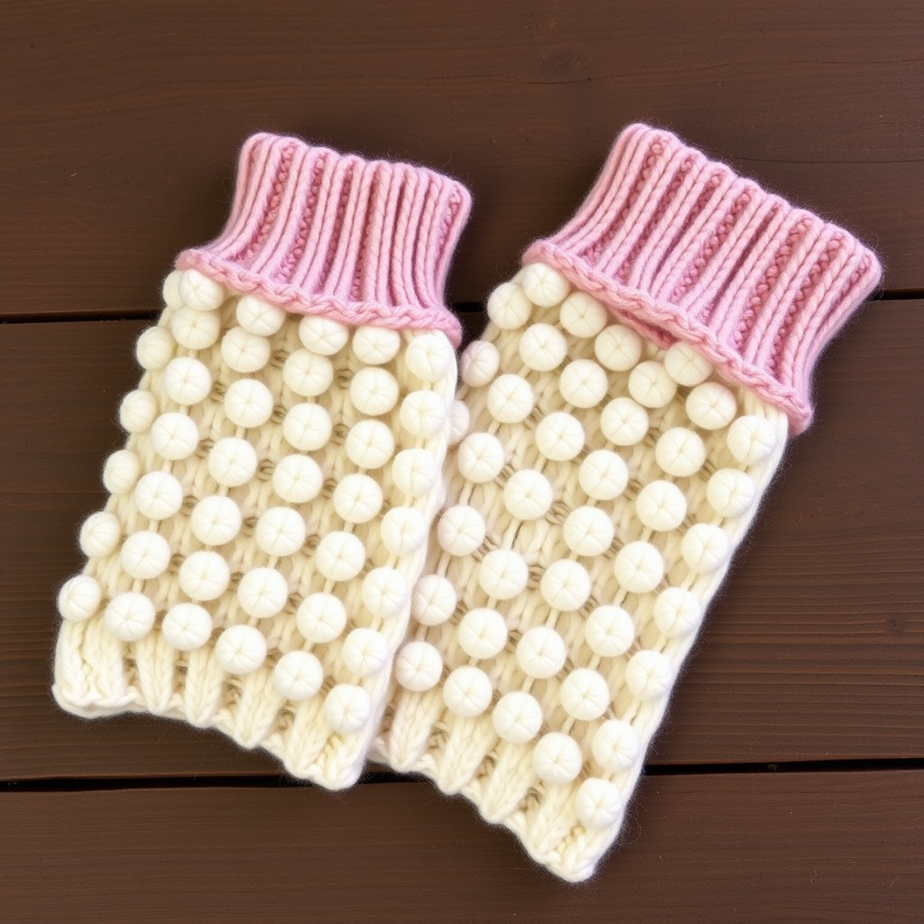The Cloudberry Cuff Leg Warmers Free Pattern – A Cozy Knit with Berry Bobbles and Ribbed Cuffs