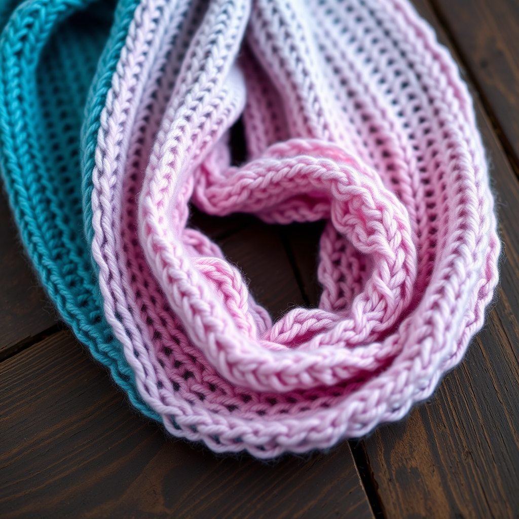 Aurora Borealis Driftwood Scarf Free Knitting Pattern – Iridescent Ombre Wrap