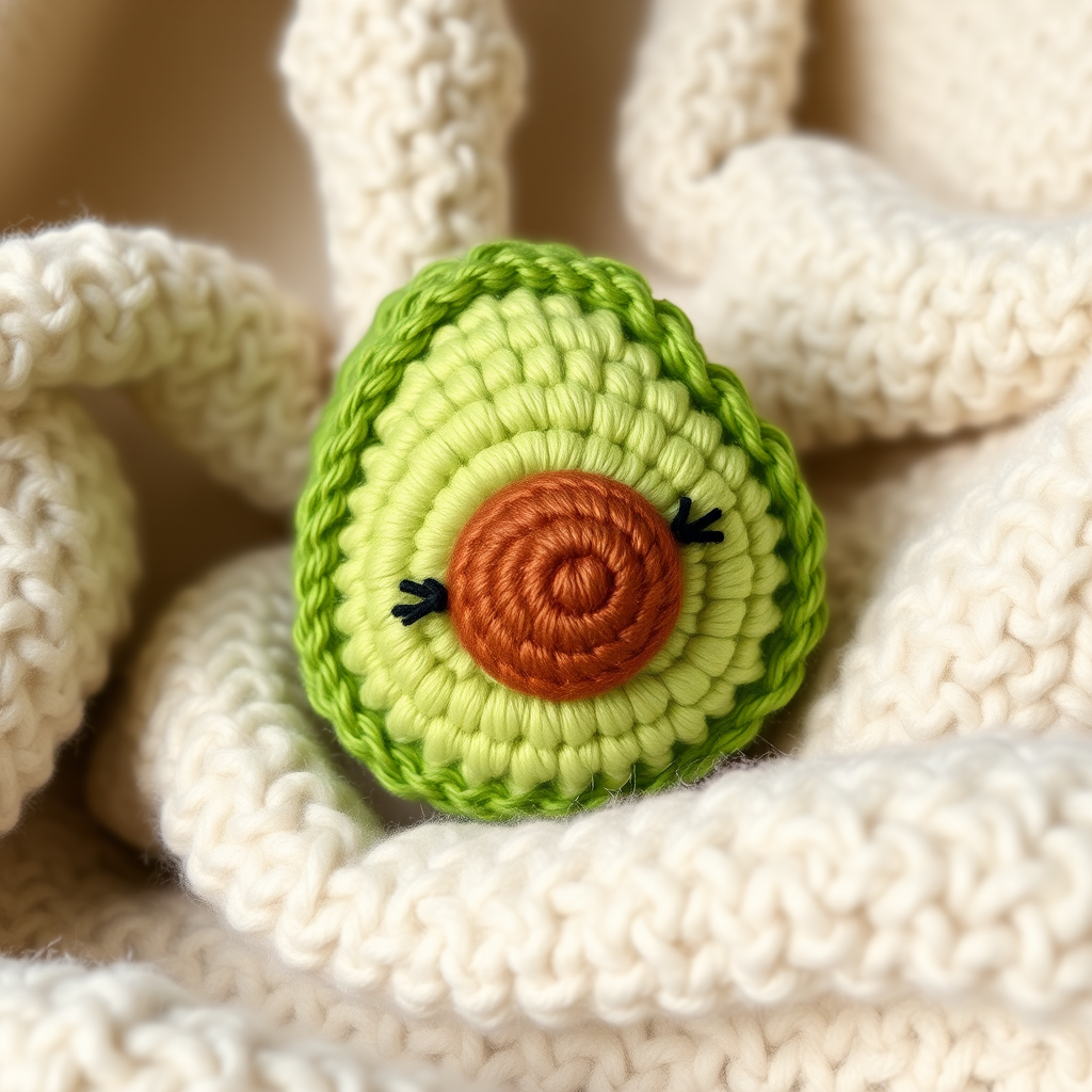 Charming Crochet Avocado Amigurumi Free Pattern