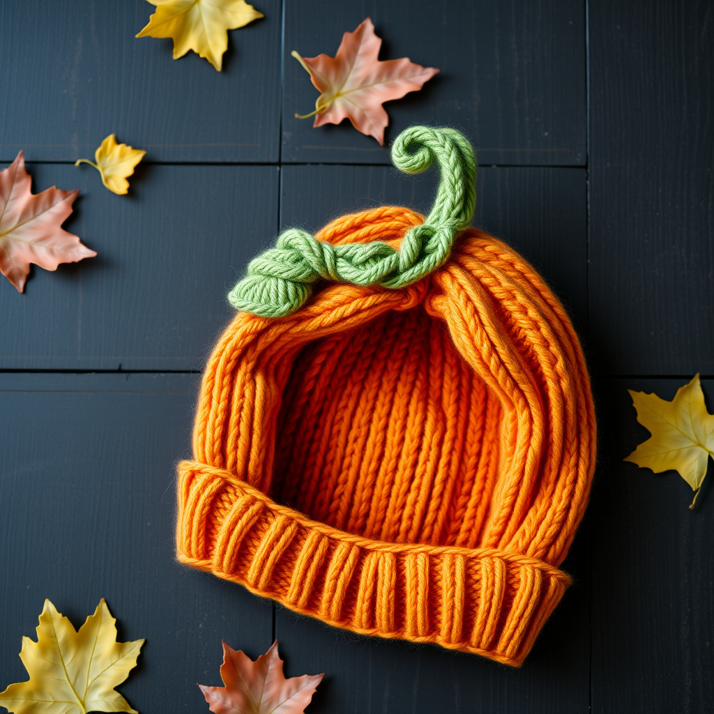 Harvest Moon Pumpkin Beanie Free Pattern