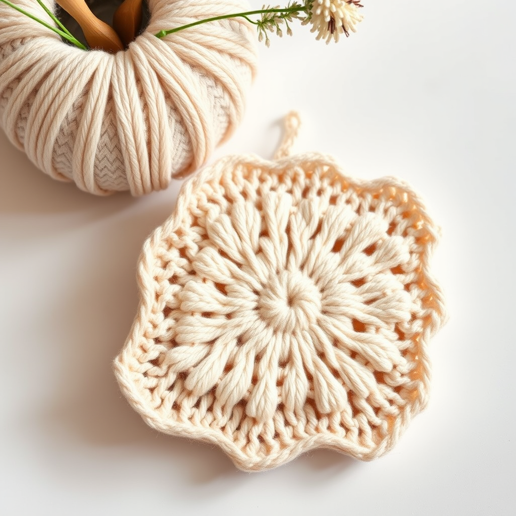 Elegant Sunburst Crochet Potholder