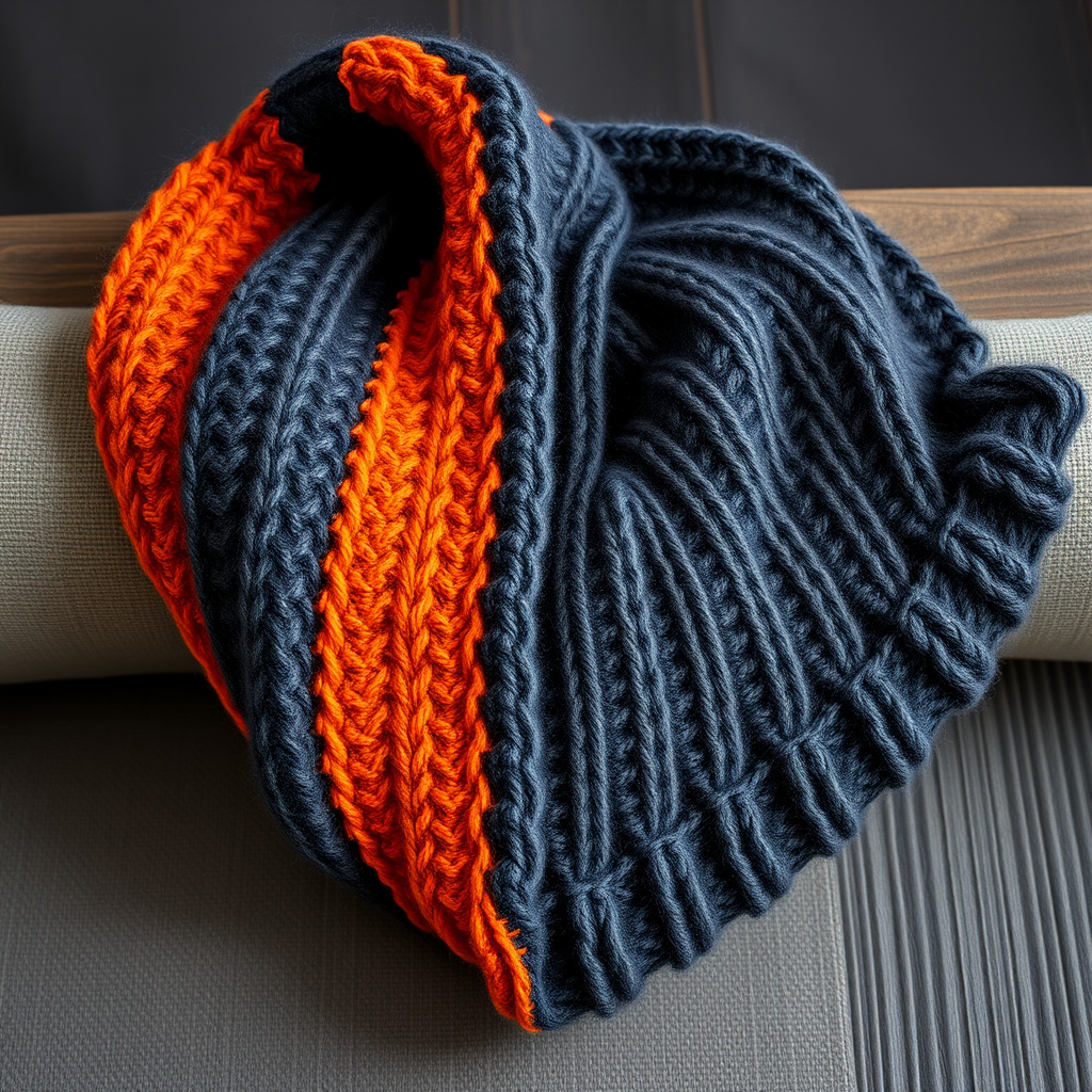 The Ember & Ash Reversible Scarf Free Pattern – A Two-Tone Knitted Wrap with Woven Texture