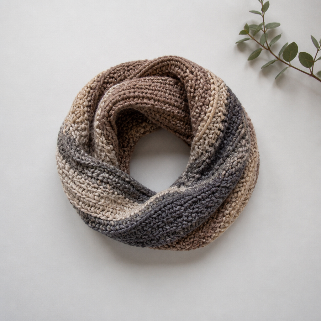 Crochet Cozy Multicolor Infinity Scarf Free Pattern