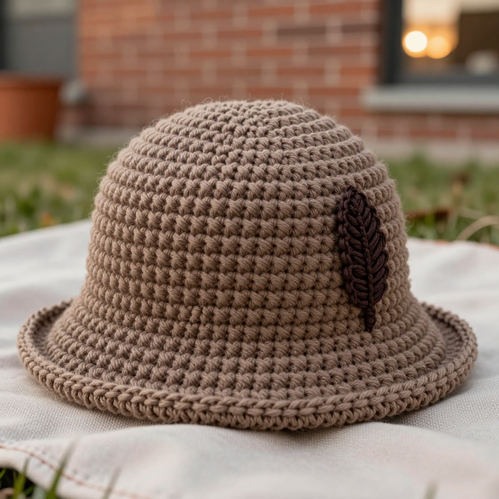 Clover Acorn Convertible Cuff Cap Free Crochet Pattern