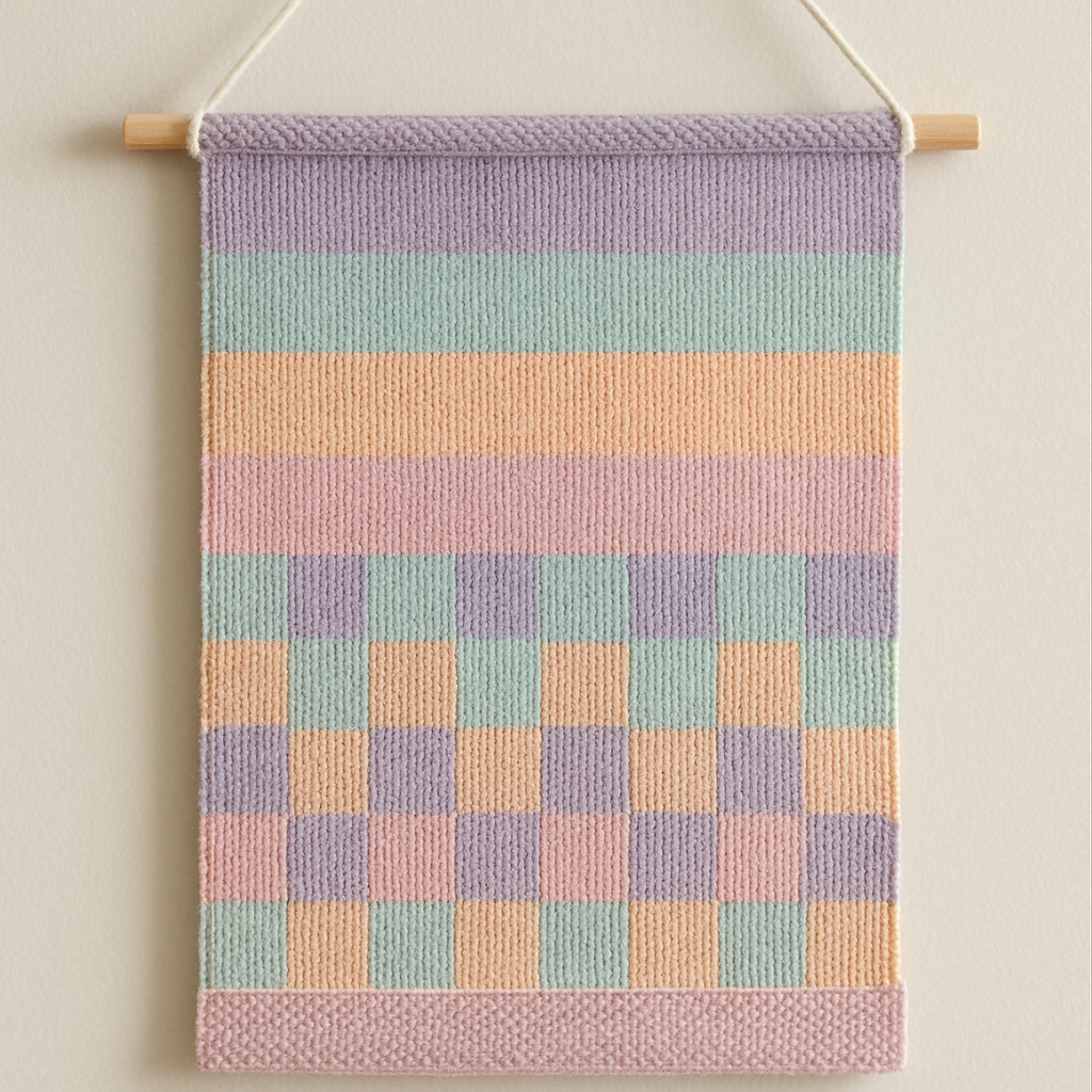 Dark Academia Pastel Striped Wall Hanging - Free Pattern