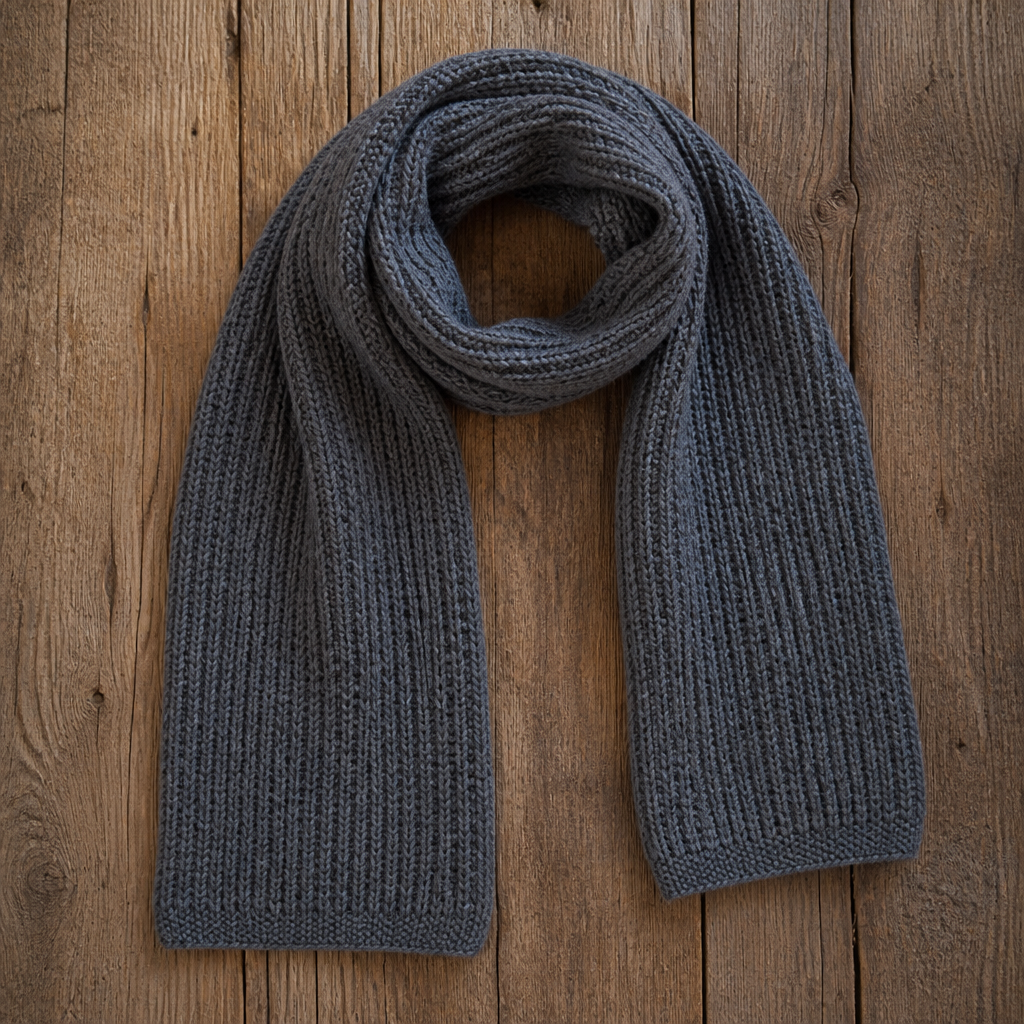 Knitting Classic Ribbed Men's Scarf Free Pattern