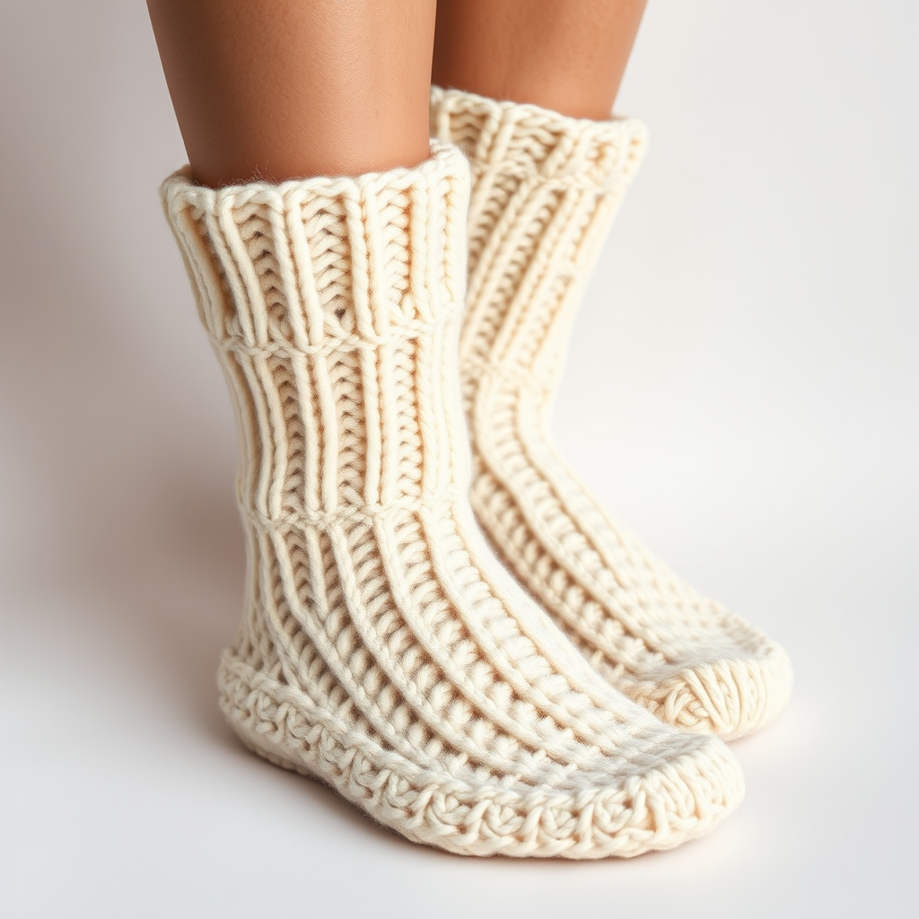 Cozy Ribbed Crochet Socks