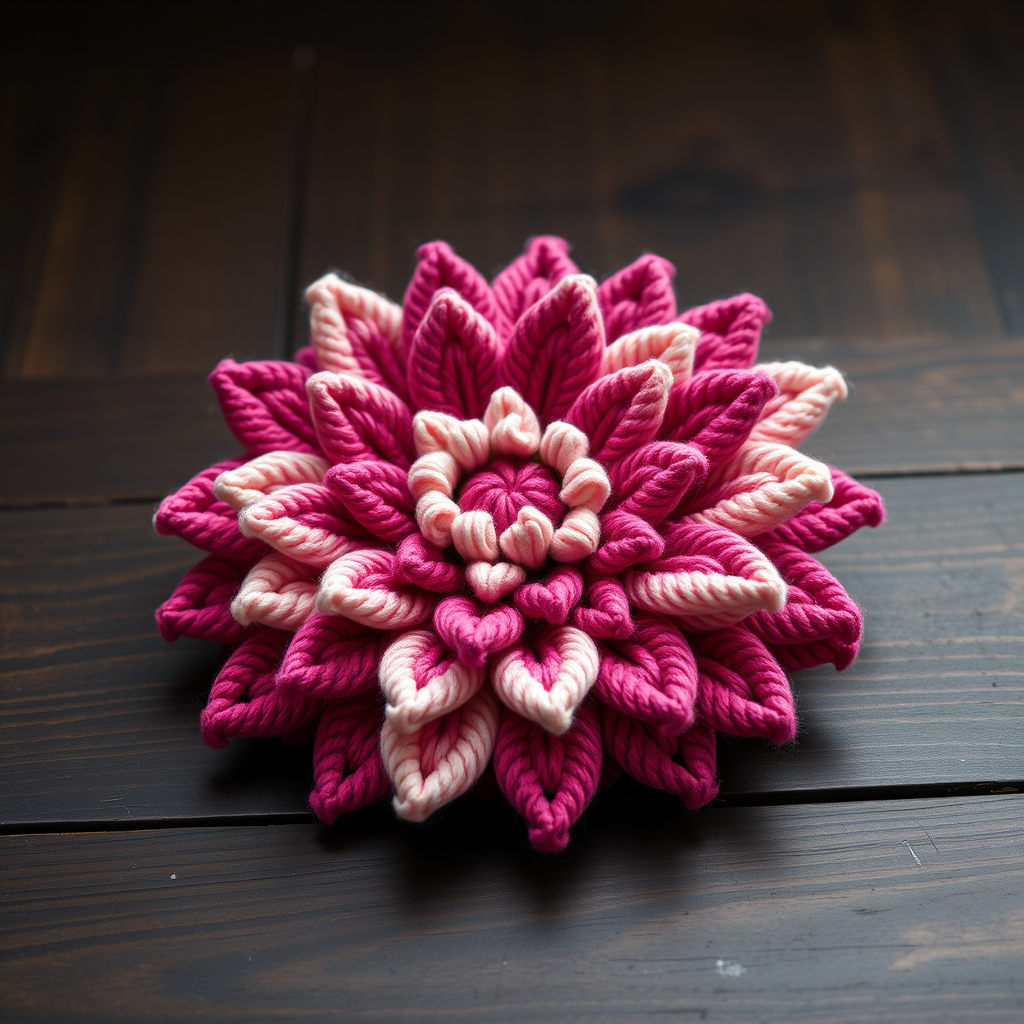 The Candy Stripe Dahlia: A Free Crochet Pattern for a Textured, Two-Tone Heirloom Flower