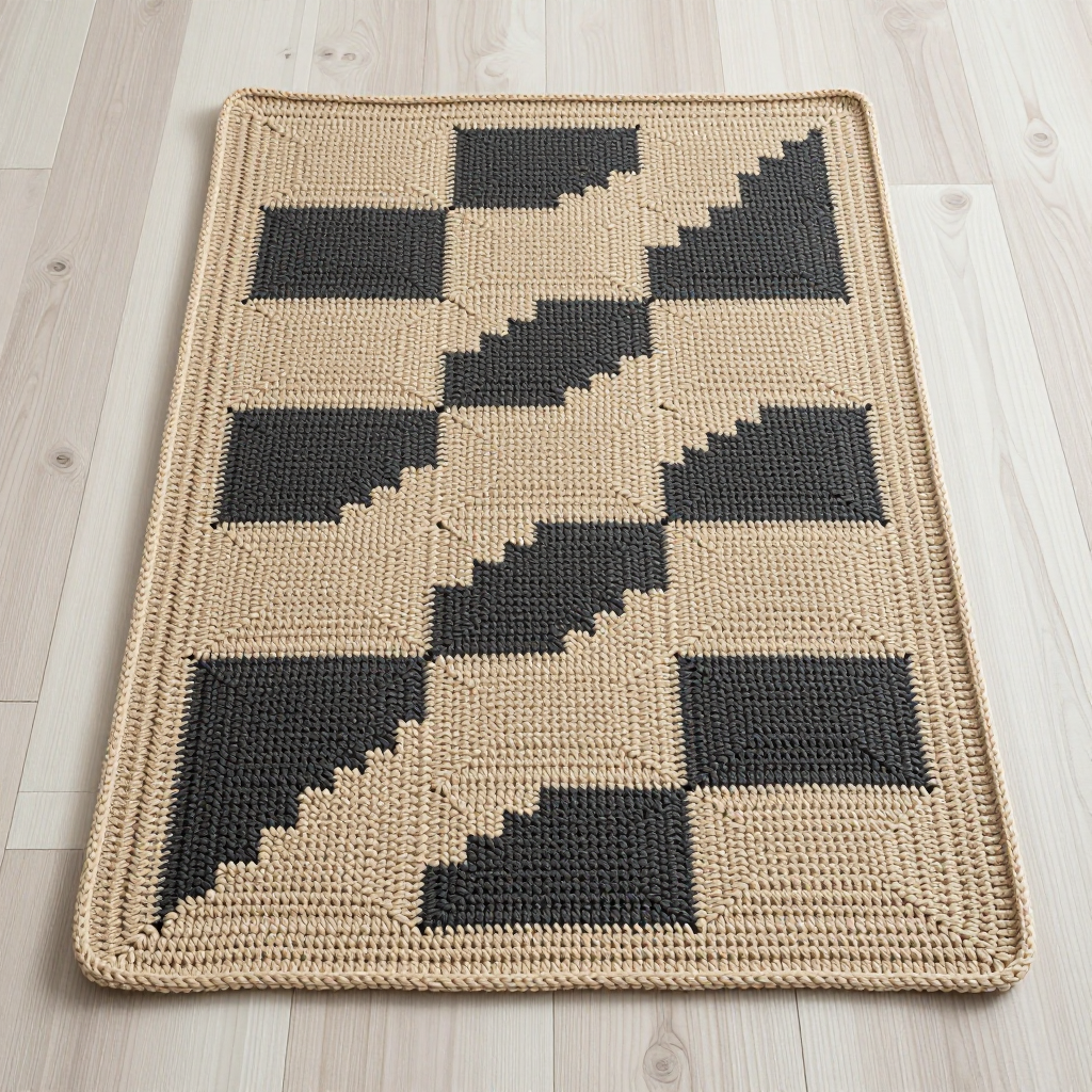 Free Pattern: The Hearthstone Mosaic Floor Mat