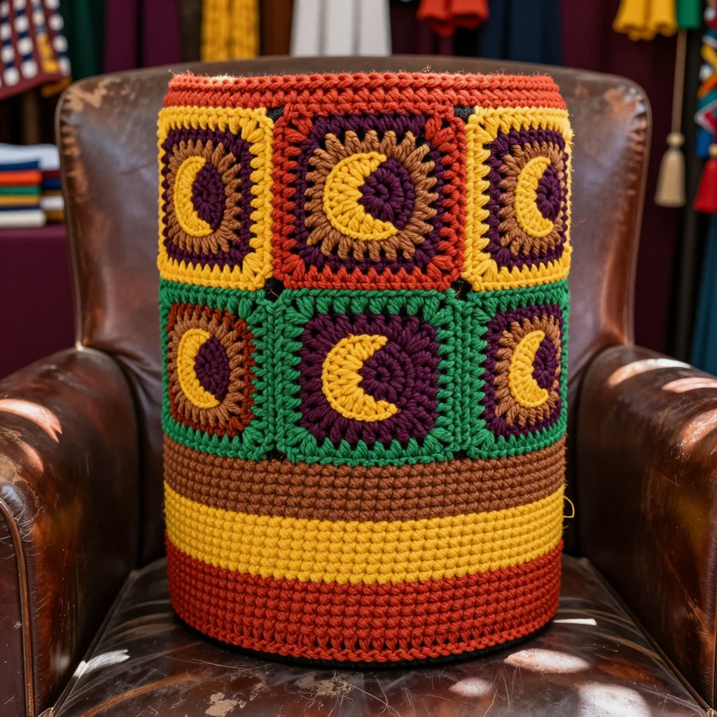 Moonrise Spare Tire Cover Band Crochet Pattern: Free Granny Square Streetwear Car Accessory